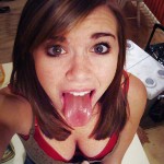 teen tongue out