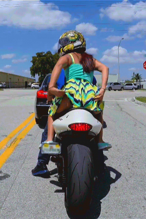 ass flashing motorcycle